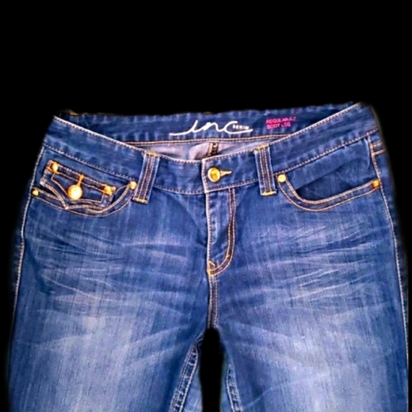 INC Jeans, size 10, gold jewel buttons - Picture 3 of 3